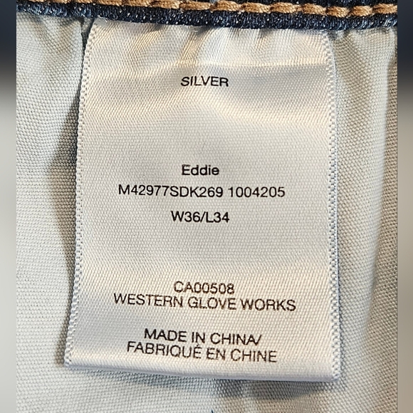 MEN'S SILVER EDDIE JEANS SIZE 36/34 - Picture 7 of 9